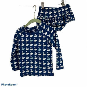SOOKIbaby 2-Piece Swan Rash Guard Swim Suit size 24m Exc condition